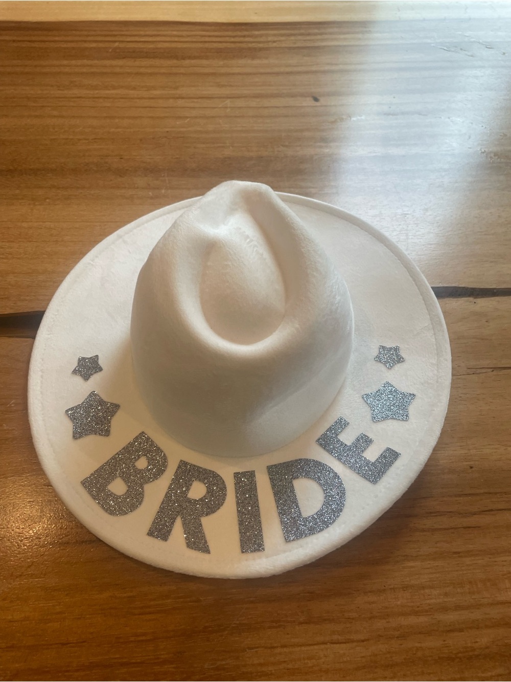 Bride White Glitter Letter Felt Cowboy Hat
